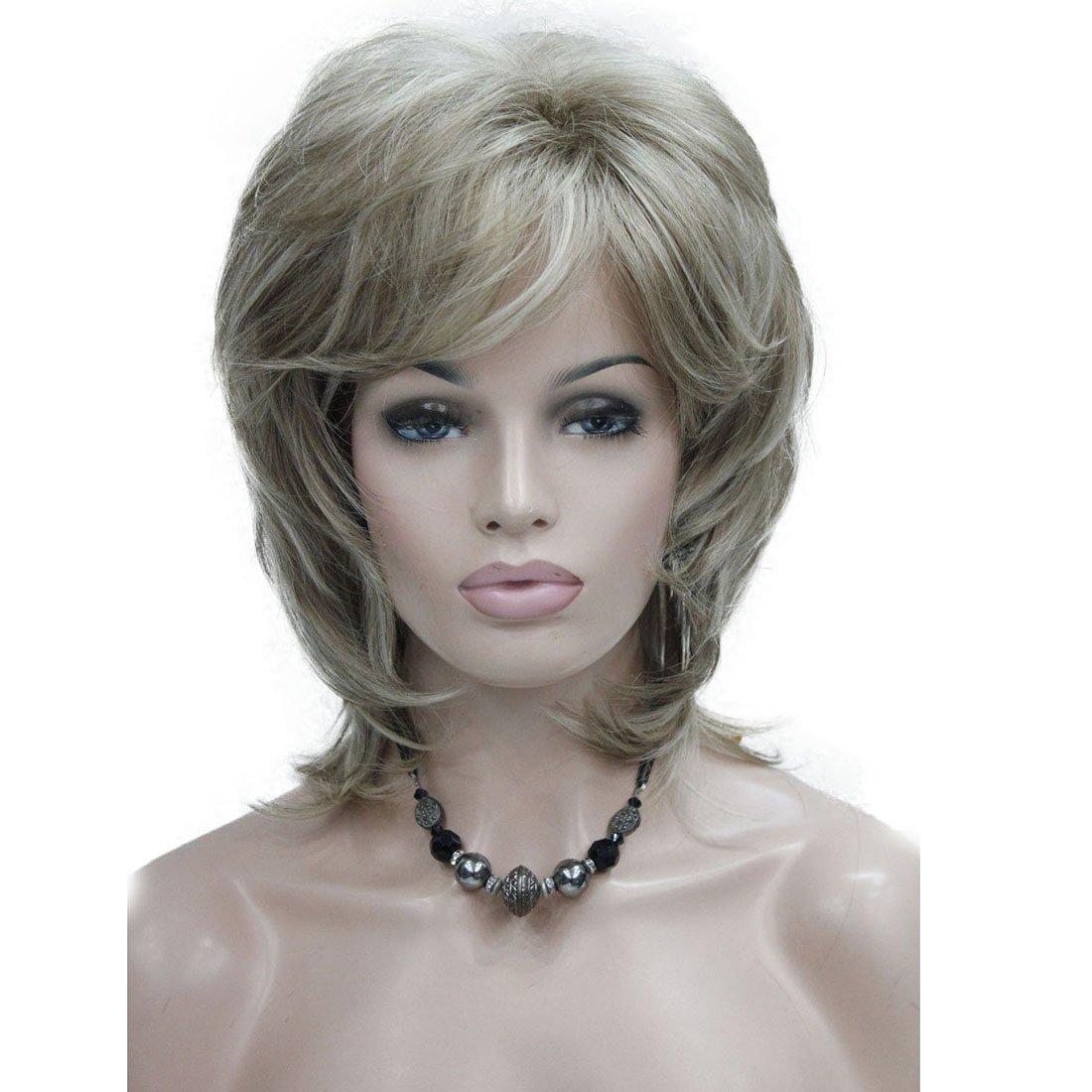 Lydell Short Shaggy Layered Classic Cap Full Synthetic Women's Wigs (H16D613 Blonde Highlights)