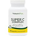 Natures Plus Super C Complex - 1000 mg Ascorbic Acid, 90 Vegetarian Capsules - High Potency Vitamin C Supplement, Antioxidant - Gluten-Free - 45 Servings