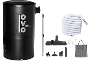 OVO Compact and Powerful Central Vacuum System, 550 Airwatts, Use with Disposable Bags ONLY, 18L or 4.75Gal + 30 ft Garage Ac