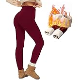 NexiEpoch Fleece Lined Leggings Women - Thermal Thick Winter Warm High Waisted Tummy Control Soft Pants for Snow Cold