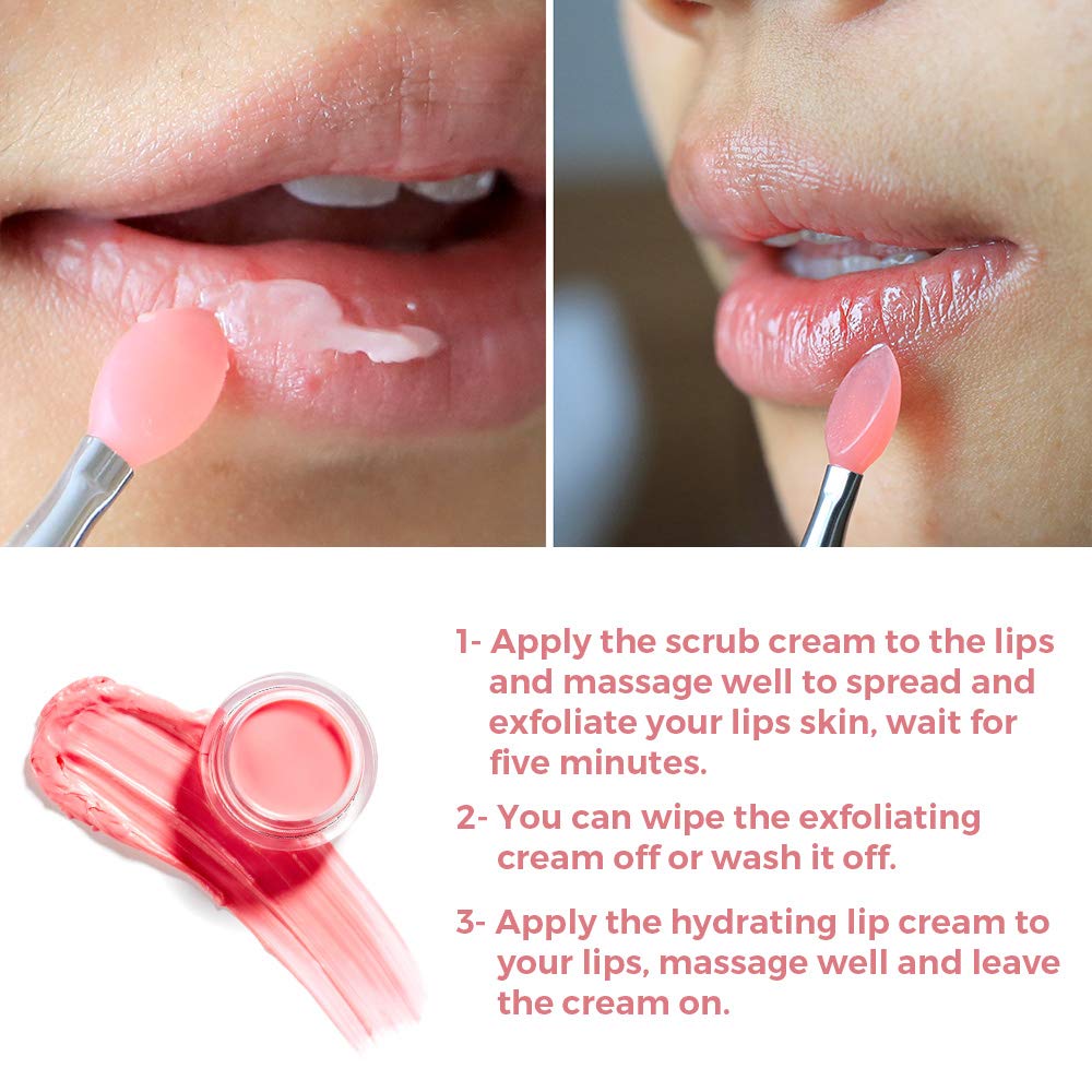 Lip Sleeping Mask, with Lip Scrubs Exfoliator & Moisturizer, Double Effect Lip Mask Overnight for Dry, Lip Masks Treatment Care, Cracked Lips, Peeling Lip Primer, Lip Repair Balm - Strawberry : Beauty