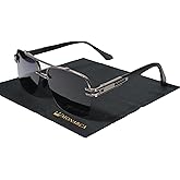 Men’s Polarized Sunglasses – Lightweight UV400 Protection, Minimalist Semi-Frameless Design for Driving & Everyday Wear