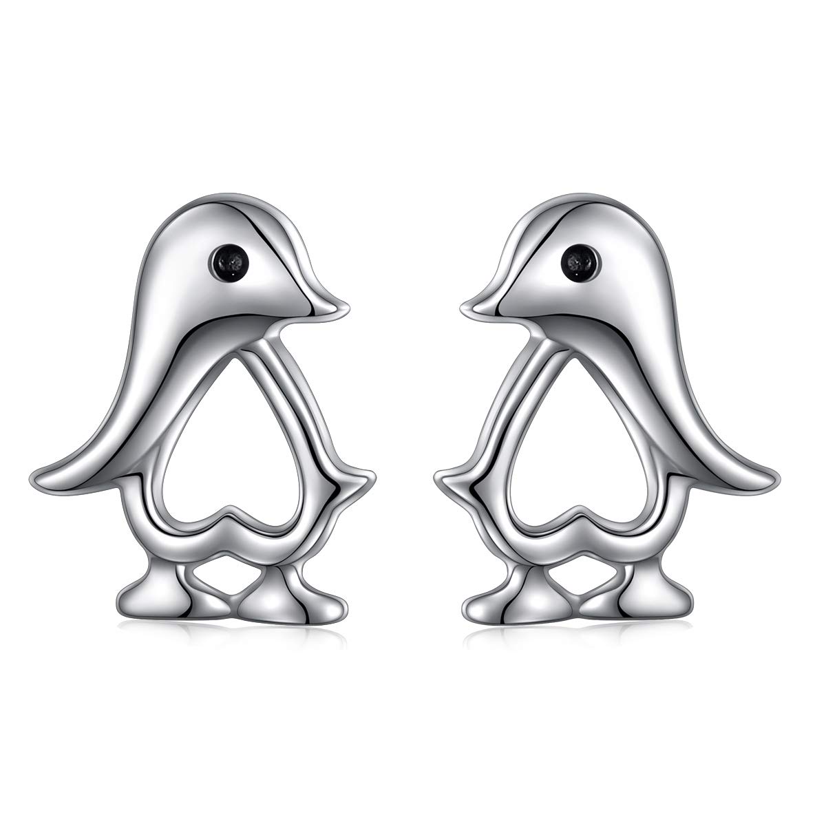 Flyow 925 Sterling Silver Earring Hypoallergenic Cute Animal Penguin Stud Earrings for Women Teens Girls (Penguin) — image 1