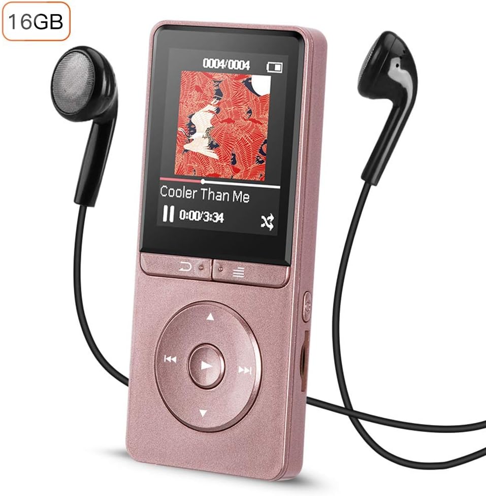 AGPTEK 16GB MP3 Player, LossFree Music Player with Headphones Included