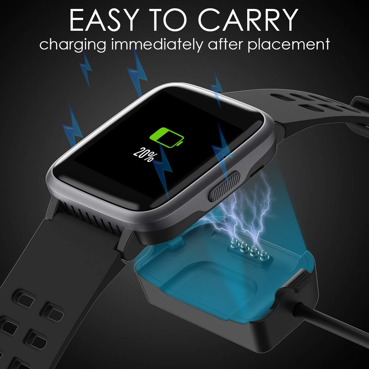 LATEC Pulsera Actividad Reloj Inteligente Impermeable IP68 Smartwatch Pantalla Táctil Completa con Pulsómetro Cronómetro Pulsera Deporte para Hombres Mujeres Niños con iOS y Android