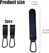 BRITECO 2pcs Black Carabiner Clips Heavy Duty Pram Stroller Hook view 2