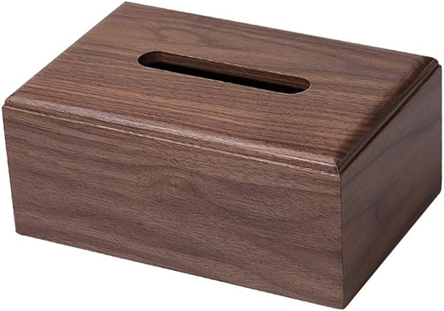 Caja de Pañuelos Bombeo de madera caja de madera maciza de nogal Negro Inicio simple tabla