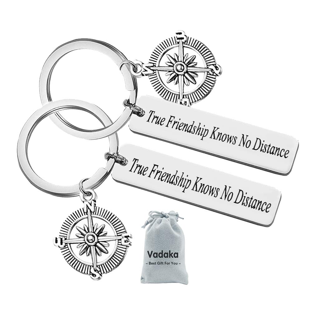 Vadaka Long Distance Friendship Keyring Best Friend Keychain Friendship Keyring Goodbye Gift Farewell Present for Friend Going Away Present Keychain Graduation Birthday Gift