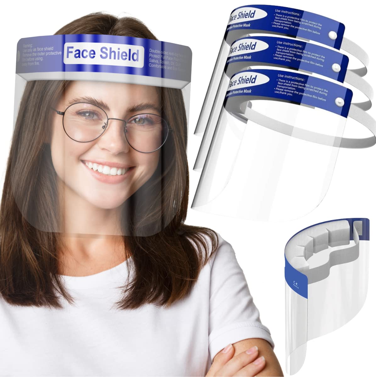 Anti-Fog Face Shield With Glasses – Clear Full Mask, Reusable Plastic Splash Guard For Grinding, Cutting, And Daily Protection