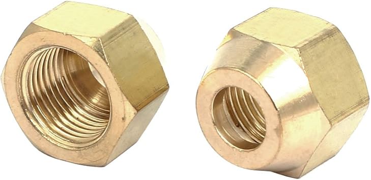 Amazon Com Uxcell 3 8bsp Brass Flare Nuts Air Conditioner Parts Fittings 2pcs For 10mm Dia Pipe Home Improvement