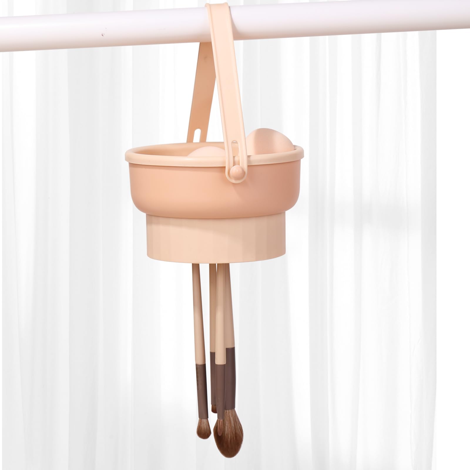 MSQ 3 in 1 Foldable Silicone Makeup Brush Cleaner Mat Pad Bowl With Lanyard to Dry Makeup Sponge, Powder Puff, Brush