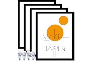 ijuerybai 14x18 Picture Frame Set of 4, Black 14 x 18 Frame High Transparent Wall Gallery Poster Canvas Photo Frames for 14 by 18 inches