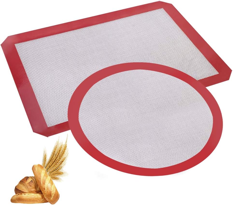 2pcs Silicone Baking Mat Non-stick, Heat Resistant Reusable Eco-Friendly Dishwasher Safe