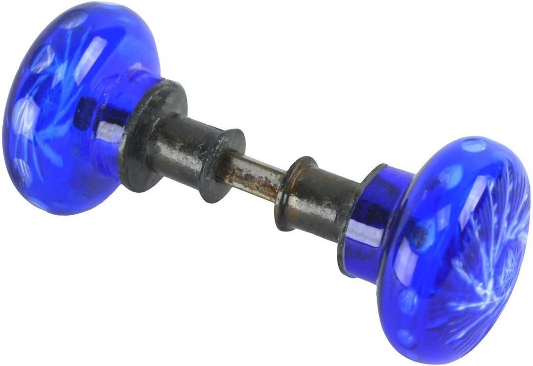 Vintage Antique Style Victorian Cut Glass Cobalt Blue Door Knob Set Amazon.co.uk DIY & Tools