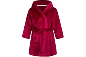 Toddler Girls Boys Solid Color Belted Plush 𝐑obe Long Sleeve Soft Warm Fleece 𝐁ath𝐫obe Hoodie 𝗛ome𝘄ear