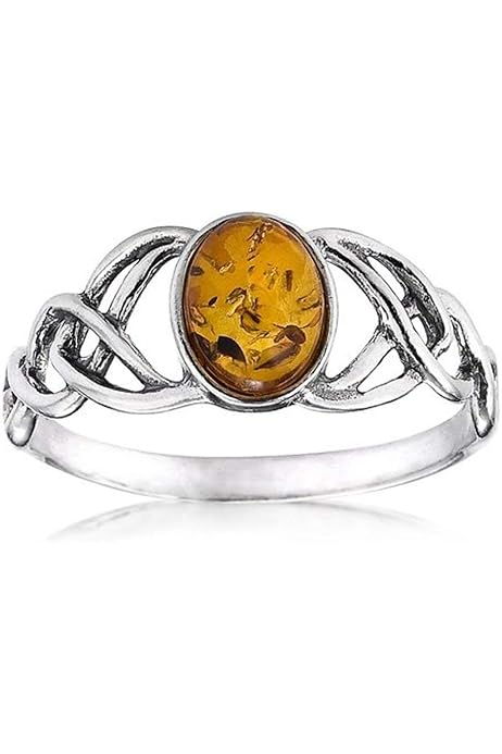 Baltic Amber Ring. Cognac Baltic Amber In Sterling Silver Setting