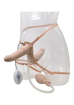 Seven Creations 16 cm Flesh Premium Range Double Pleasure Strap On
