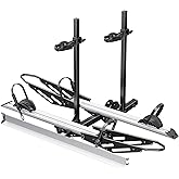 Young 2-Bike Ebike Hitch Rack with Ramp, 200 lbs Capacity for Car, SUV | Fits Fat Tire &amp; Standard Bikes. Fits 2" Receivers, Scratch-free, Sturdy Steel/Aluminum, Anti-wobble, Ramp Stores on Rack
