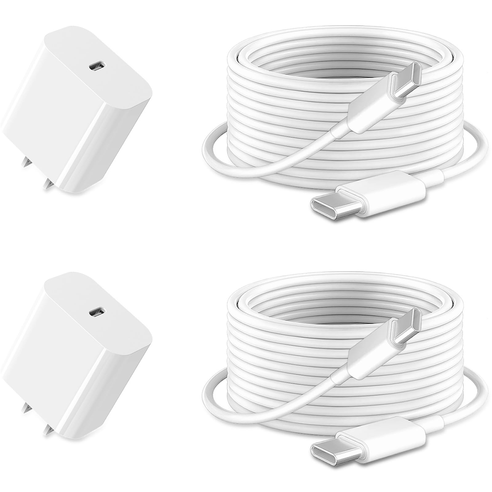 Photo 1 of GKW iPad Charger Fast Charging for Apple iPad 10th Generation Charger 10.9", iPad A16 11th 11-inch, 2025 iPad Air 13/11 M3 M2 6th/5th, Mini 7 A17 Pro, 20W USBC Block Long 10ft USB C Cable,2-Pack White