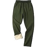 Gihuo Men's Winter Fleece Pants Sherpa Lined Sweatpants Active Running Jogger Pants