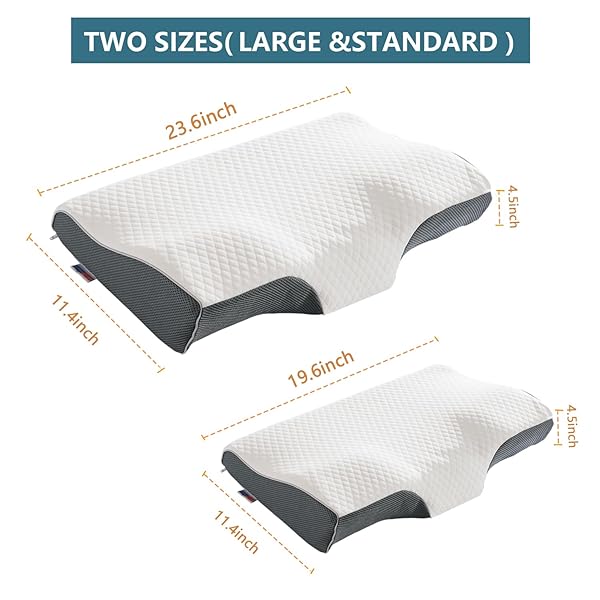 WEITRUST ERGONOMIC CONTOUR PILLOW WITH SOFT MEMORY FOAM FOR SIDE, BACK & STOMACH SLEEPERS, NORMAL SIZE