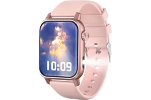 kececo Smart Watch, 1.85" HD Display, 3D Dynamic Dial, 60Hz High Refresh, Bluetooth Calling, LED Flashlight, 100+ Sports Modes (Pink)