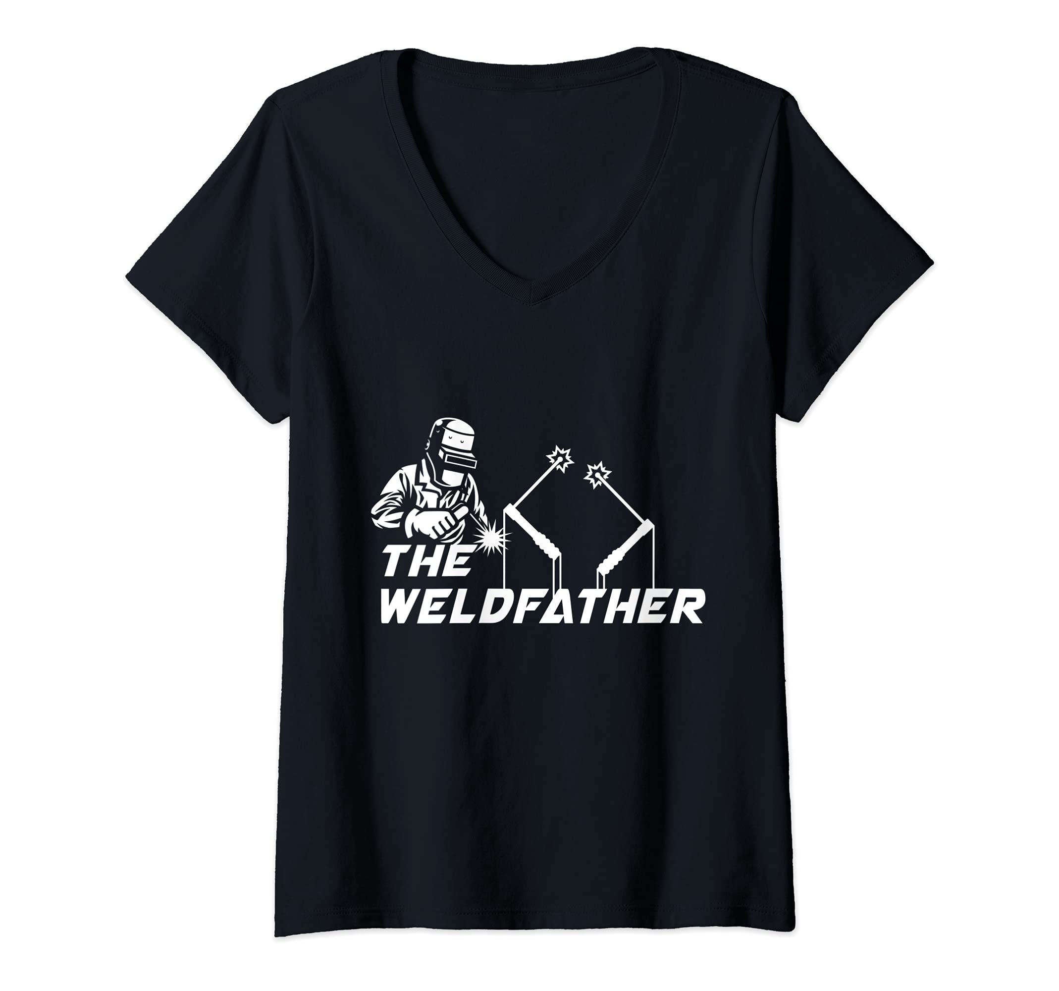 Womens The Weldfather Welder Engineer Engineering Welding V-Neck T-Shirt