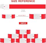 Vicloon 100 Pcs Neon Paper Like Wristbands Red Tyvek Event Safety view 2