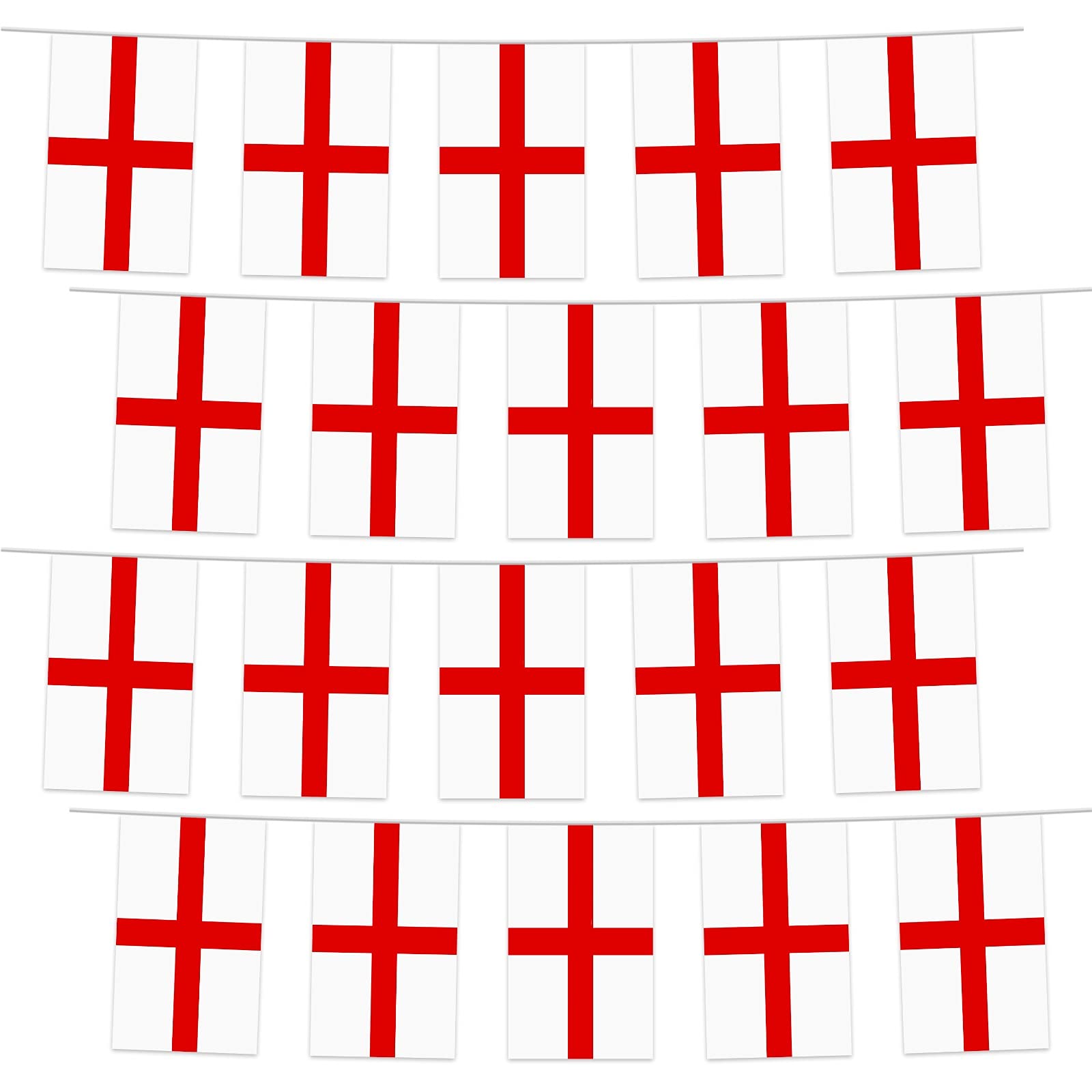 England Football Olympic Supporter Flag Bunting (24 Flags / 10m Length)