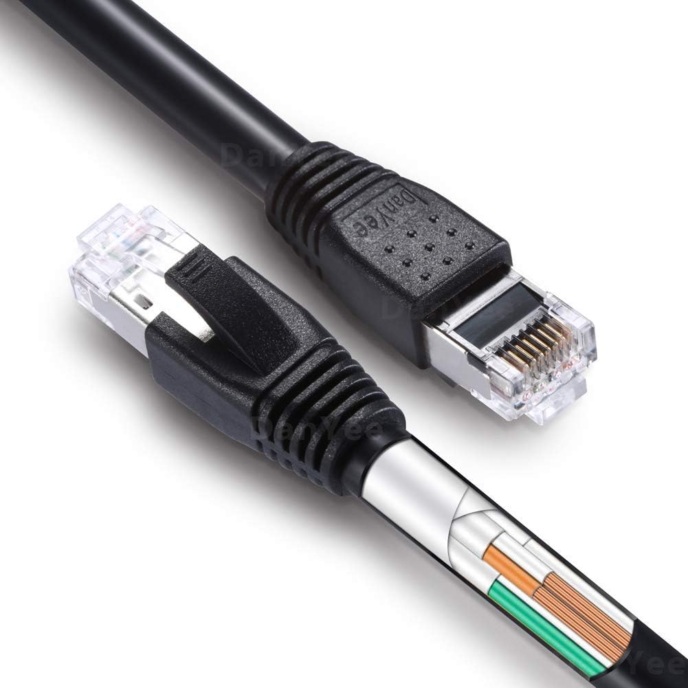 CAT8 Ethernet Cable DanYee 6FT High Speed Gigabit SSTP LAN Network Internet Cables with RJ45 Gold Plated Connector(6FT)