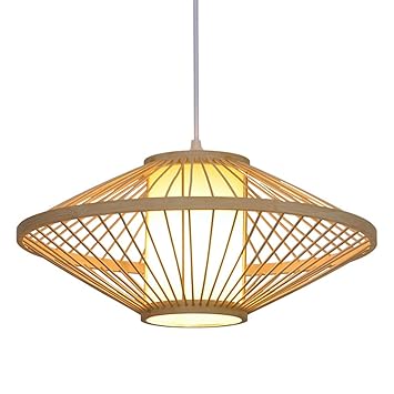 Xajgw Southeast Asian Rattan Oval Ufo Dining Room Ceiling Pendant
