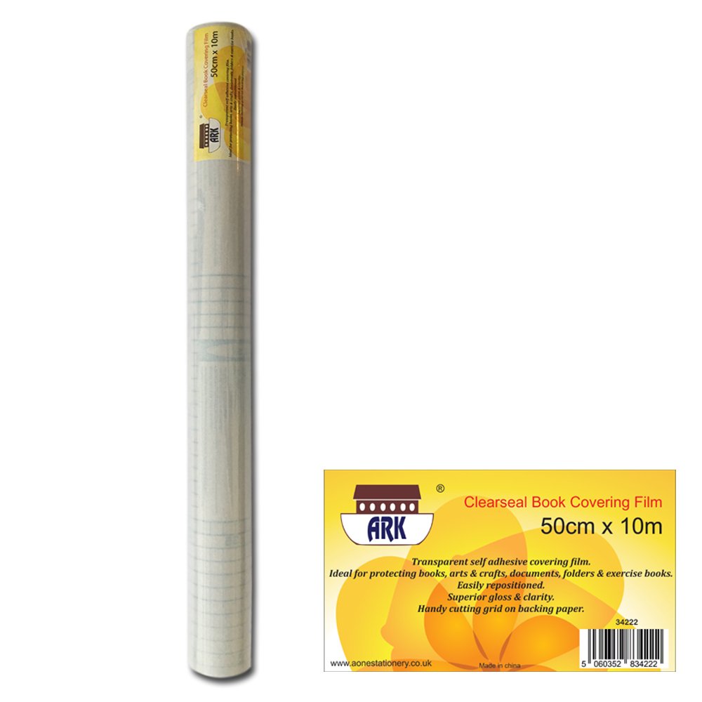 500mm x 10m Self Adhesive Book Covering Film by Ark (Single)