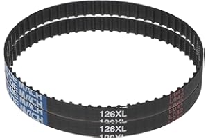 uxcell 2pcs 126XL 037 Timing Belt 63 Teeth Rubber Geared Cogged Belt, 0.37" Width, 0.20" Pitch Mechanical Replacement Belts