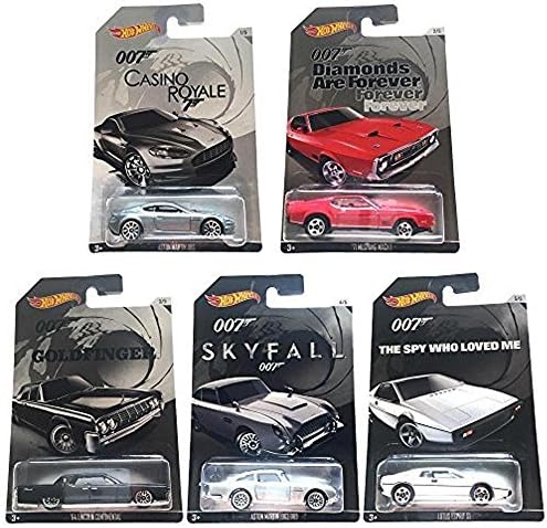 Hot Wheels (5 Pcs) Exclusive James Bond 007 Collection Vehicle Gift Pack Car Toys