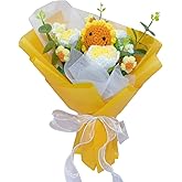 Crochet Flower Bouquet, Handmade Knitted Flowers, Crochet Sunflowers Tulips Roses Bouquet for Lover Birthday, Anniversary, Wedding, Party, Valentine's Day, Graduation Gifts