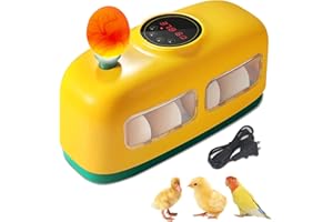 LOTKEY 8 Eggs Incubator Incubators for Hatching Eggs with Digital Temperature Control Little Train Shape Egg Incubator for Hatching Chickens Ducks Goose Quail Birds (Yellow)