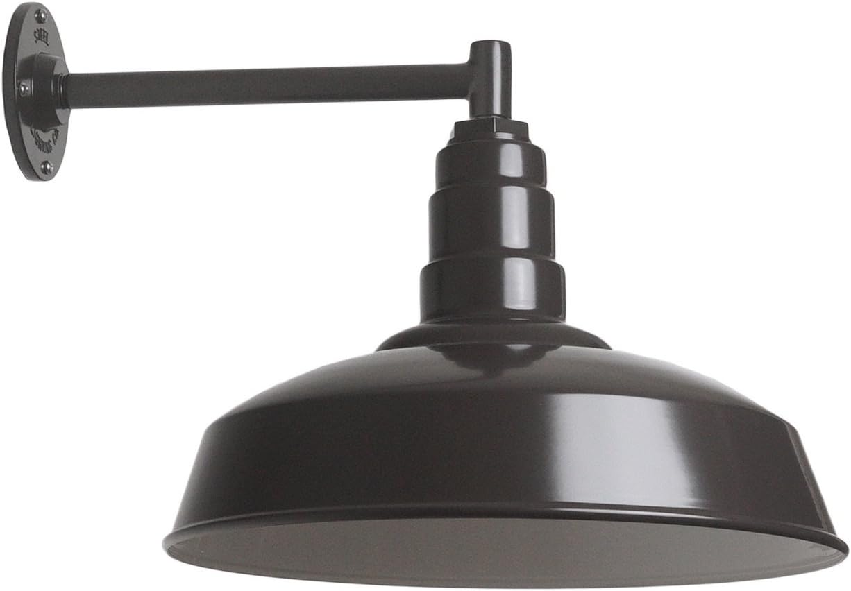 The Gardena Straight Arm Barn Light | Standard Warehouse Steel Dome on a Straight Arm | Barn Lighting and Farmhouse Lighting | Made in America (11