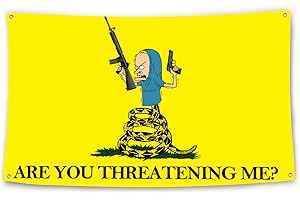 KNUVKON Are You Threatening Me Flag 3x5 Ft Funny Flag for Room Teen Guys Girls Bedroom Living Room Decor College Dorm Decor Flag