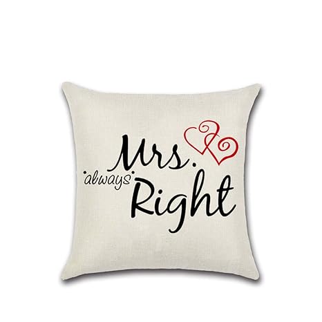 Buy Fidgetgear Flax Lovers Series Mr Mrs Proverbs Printing Pillow