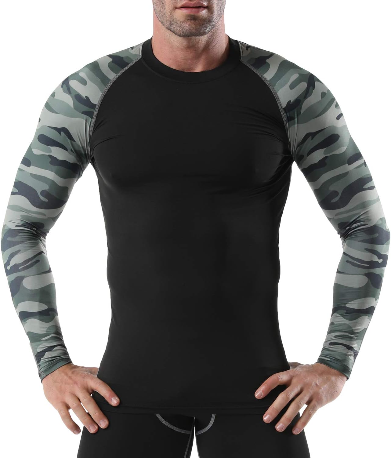 Vogyal Men's Compression Shirt Dry Fit Long-Sleeve Athletic Sports Baselayer Top