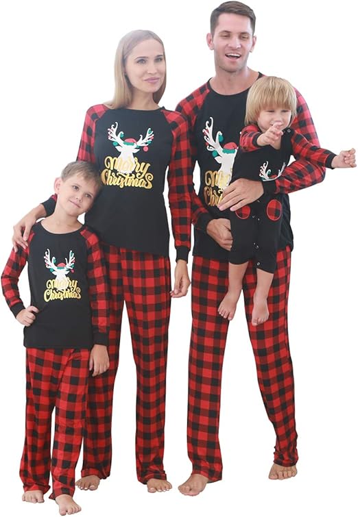 Holiday Family Matching Pajamas Cotton Pjs Set Sleepwears Long