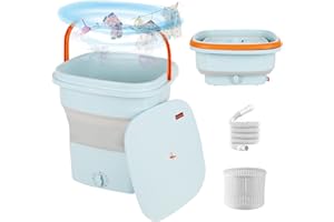 ZIAERKOR Portable Mini Washing Machine Lightweight travel, Small Clothes washer for apartments, Foldable washing machine Perfect for Camping, Travelling (12L BLUE)