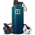 IRON °FLASK Camping & Hiking Hydration Flask with 3 Lids - Stainless Steel, Double Walled & Vacuum Insulated Water Bottle - Leak Proof & BPA Free (Dark Night, Spout - 32 oz)