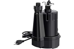 Smartbot Submersible Water Pump 1/4 HP Sump Pump Thermoplastic Utility Pump Small Electric Water Pump 2000 GPH Water Remove for Basement Hot Tubs Garden Pool Cover Window Wells with 10 ft Power Cord