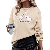 CM C&M WODRO Womens Funny Goose Bumps Sweatshirt Cute Duck Animal Pun Pullover Crewneck Fall Winter Gift Shirt