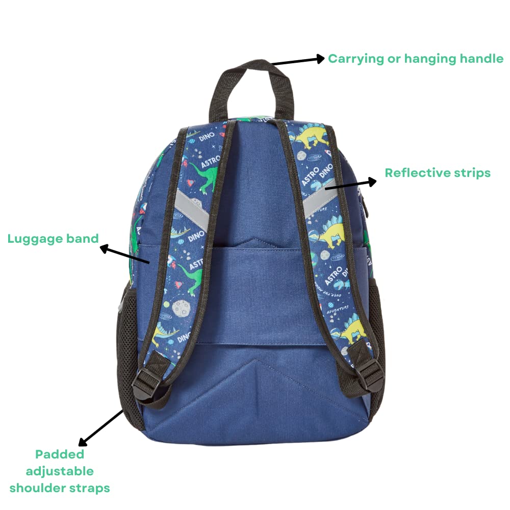 RALME 5 Pc. Boys’ Dinosaur Space Rolling Suitcase Set with Backpack, Neck Pillow, Water Bottle, and Luggage