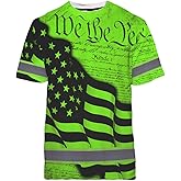 Maddly High Visibility US Flag Collection Safety Workwear Custom Name for Workers, Runners, Truckers, Patriotic