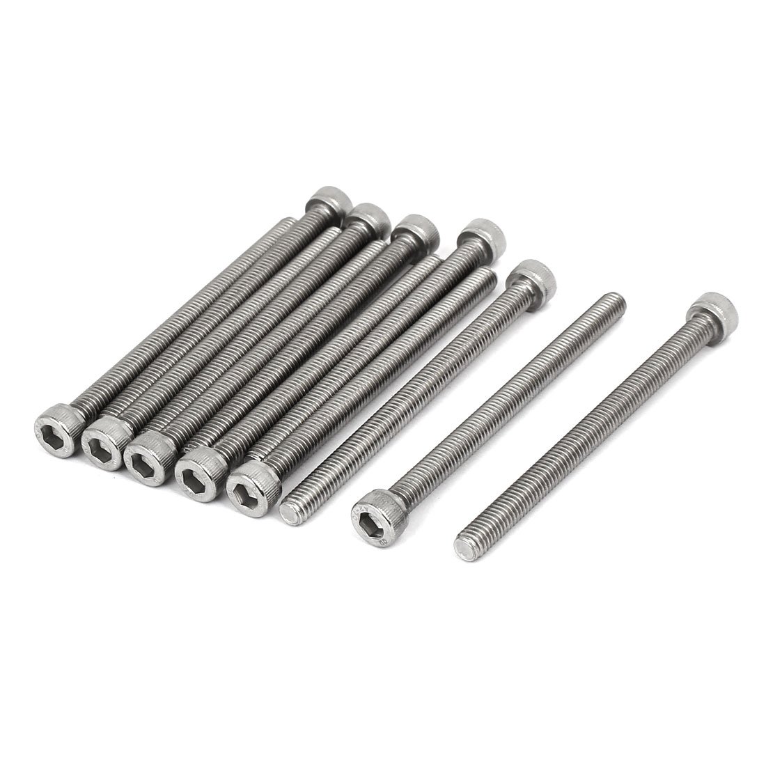 Uxcell M6 x 80mm Thread 304 Stainless Steel Hex Socket Head Cap Screw Bolt DIN912 12pcs