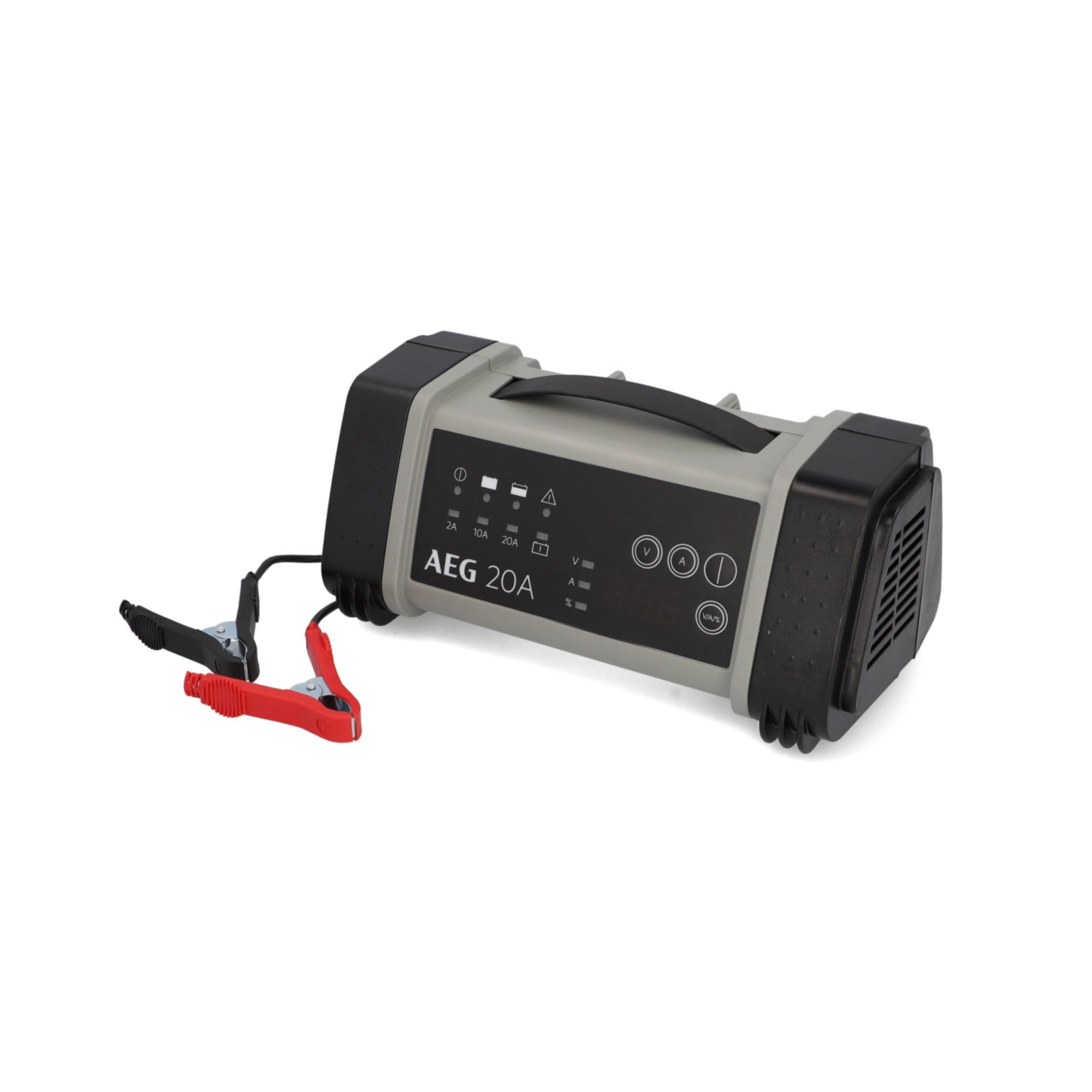 AEG Mikroprozessor Batterieladegerät LT 20, 20A für 12/24V Autobatterien, 9-stufig, Power Supply, intelligente Ladefunktion, automatischer Temperaturausgleich, Schwarz/Grau