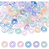 DICOSMETIC 120Pcs 6 Colors Flat Round Glass Beads Crystal Heishi Bead Bulk Transparent European Spacer Beads Small Rondelle Loose Bead for Bracelet Necklace DIY Jewelry Making Crafts